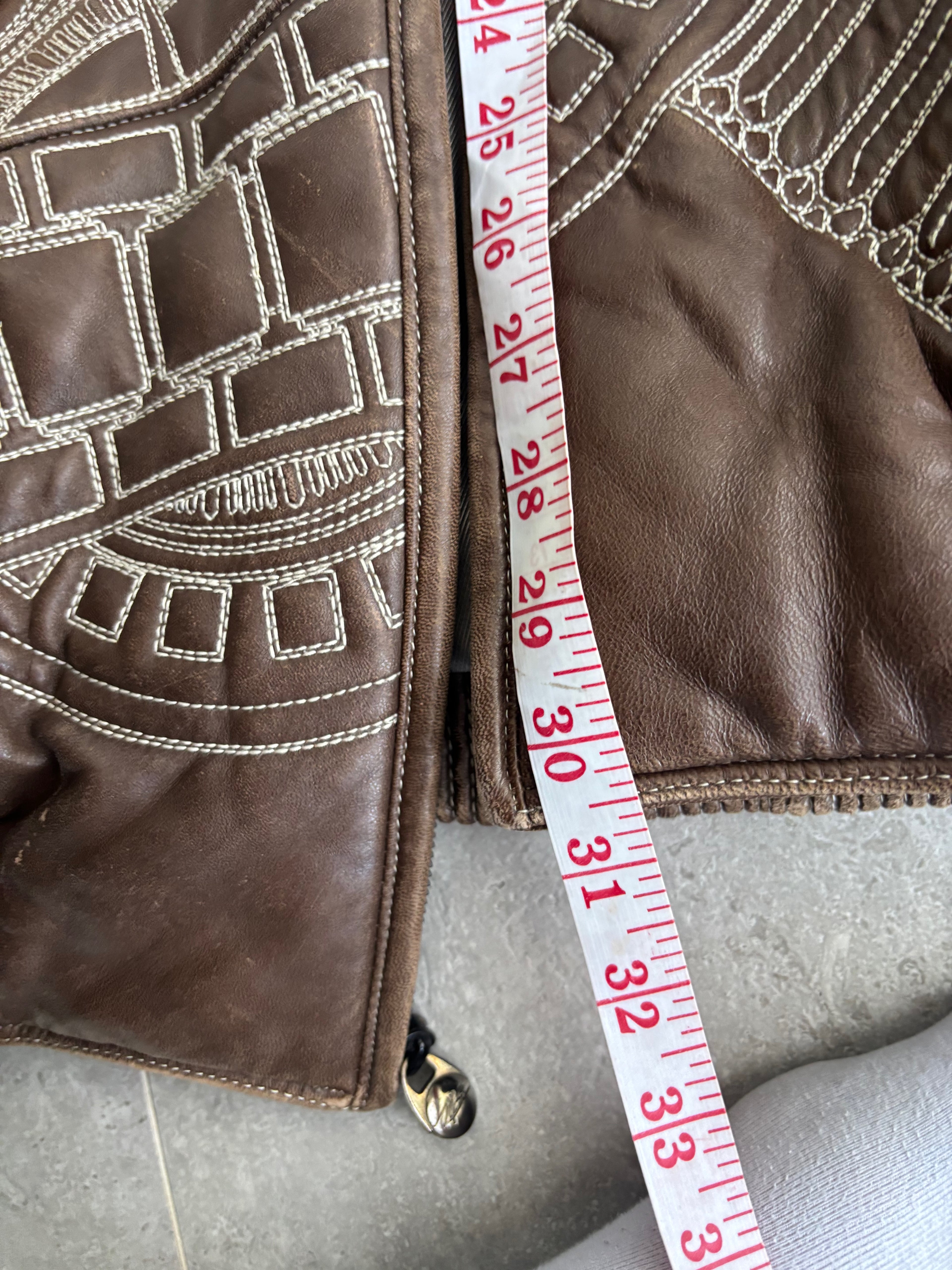 Vintage Marc Buchanan Watches Embroidered Pelle Pelle Leather Jacket Size XL