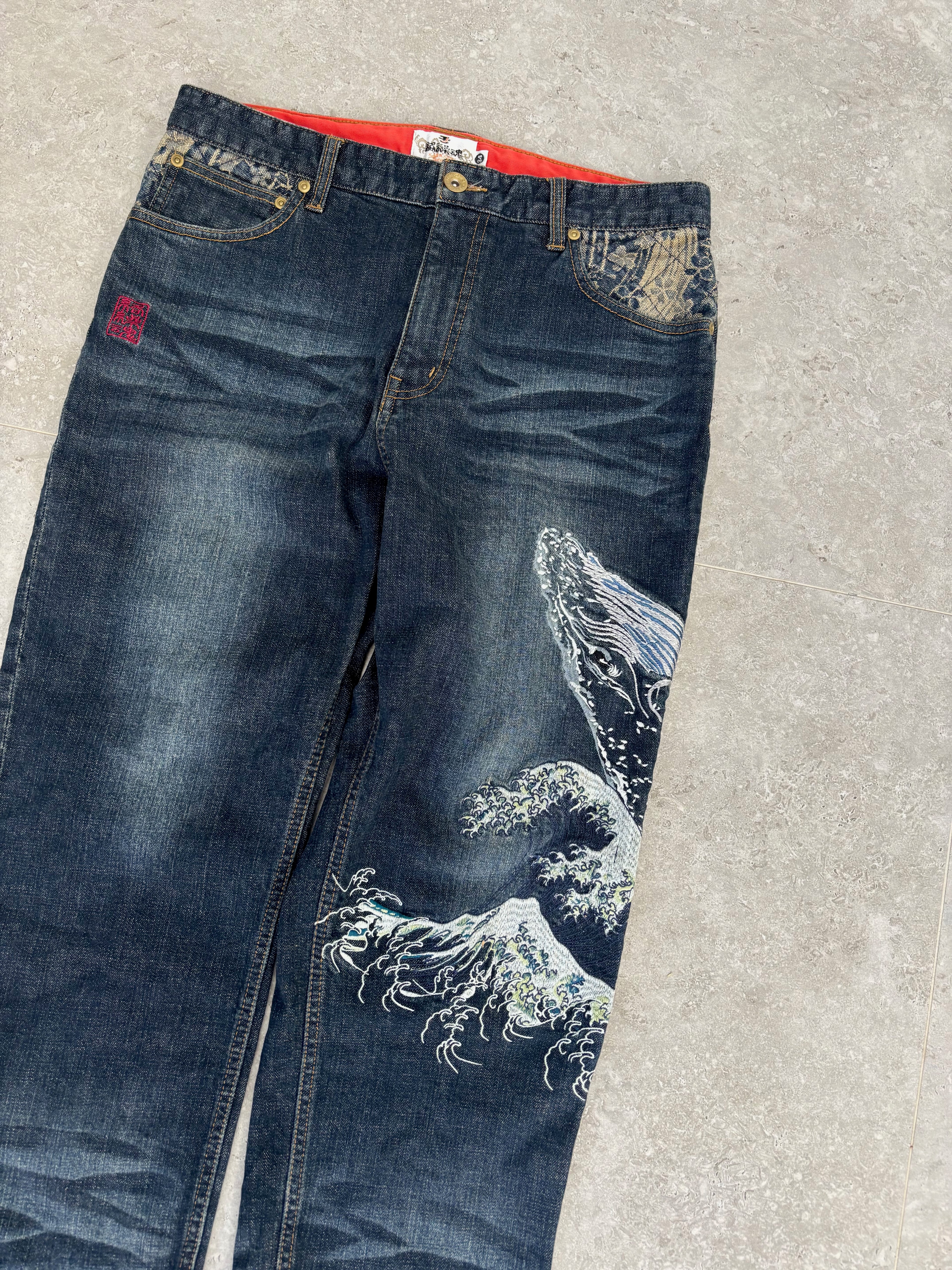 Japanese Karakuri Whale Jeans Size 34