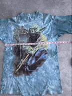 Vintage Star Wars Yoda Liquid Blue Teeshirt Size L