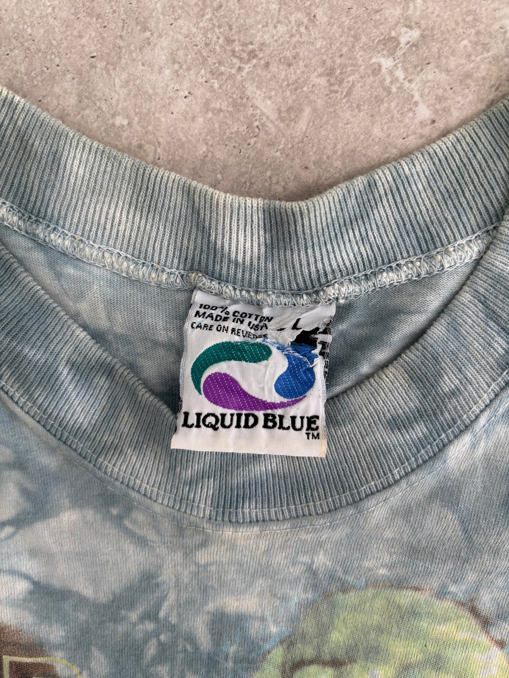 Vintage Star Wars Yoda Liquid Blue Teeshirt Size L