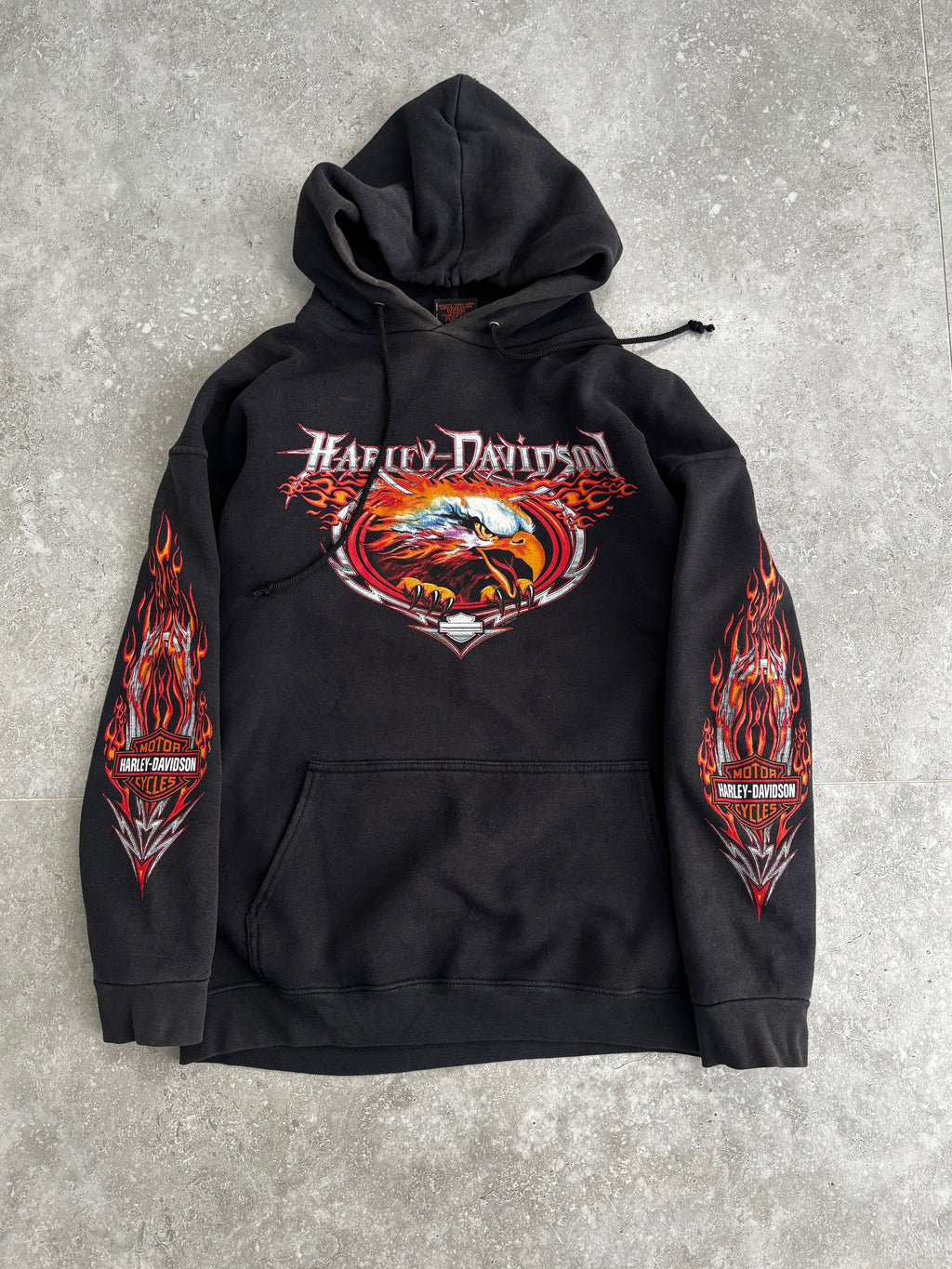 Vintage Harley Davidson Flame Hoodie Size S-M