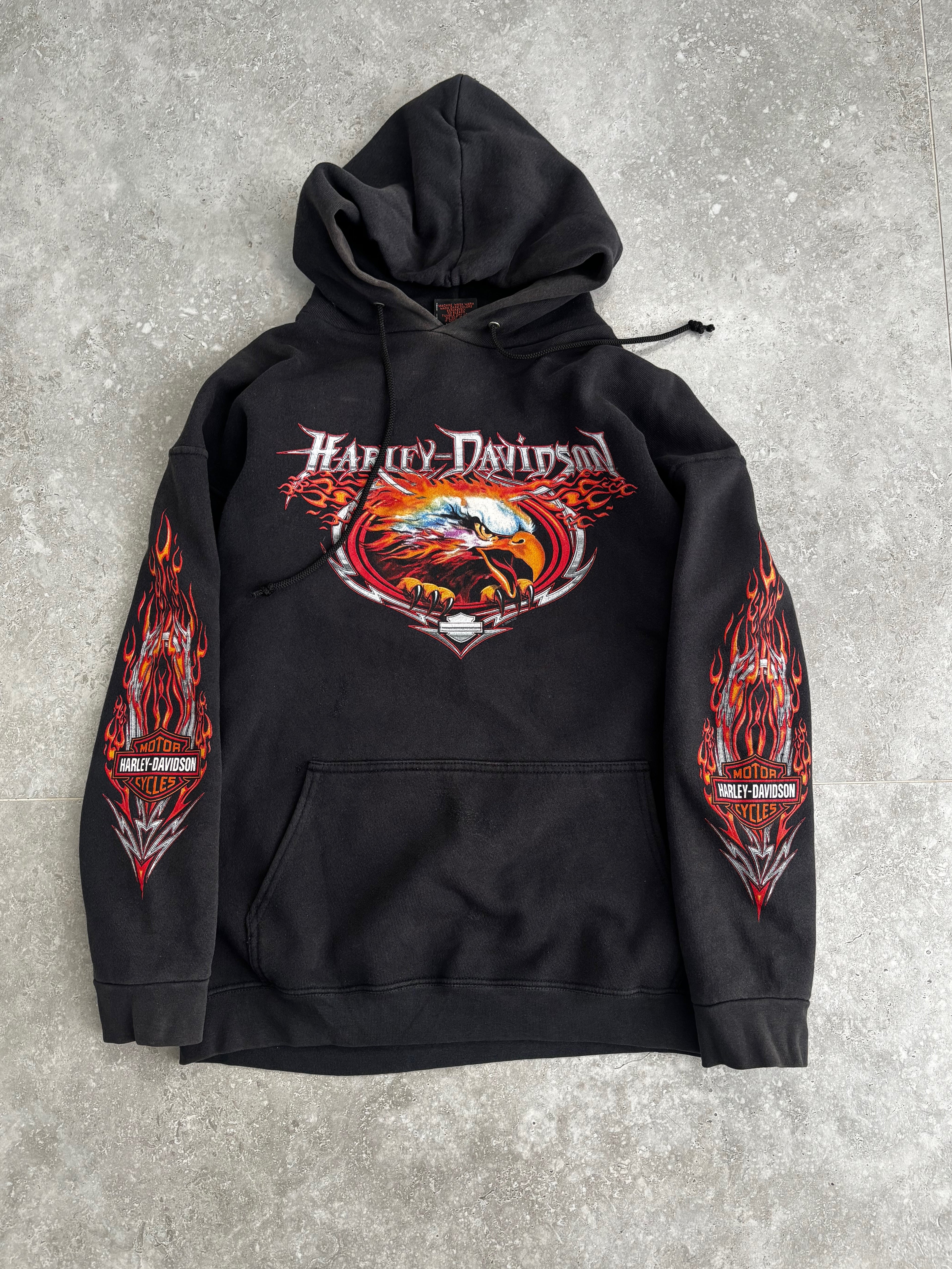 Vintage Harley Davidson Flame Hoodie Size S-M