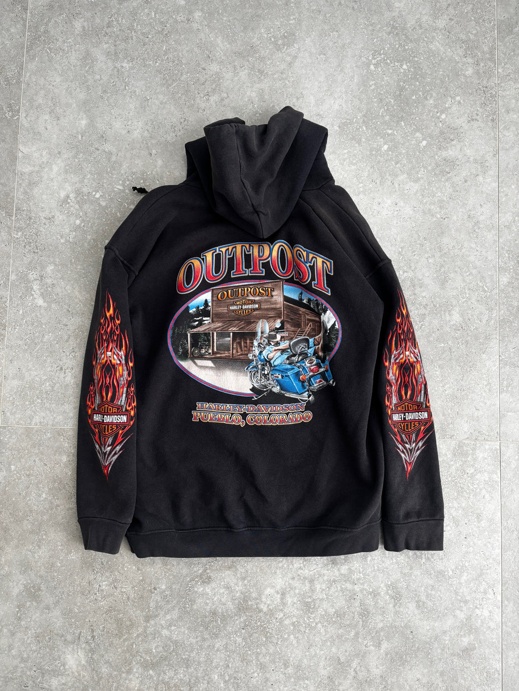 Vintage Harley Davidson Flame Hoodie Size S-M