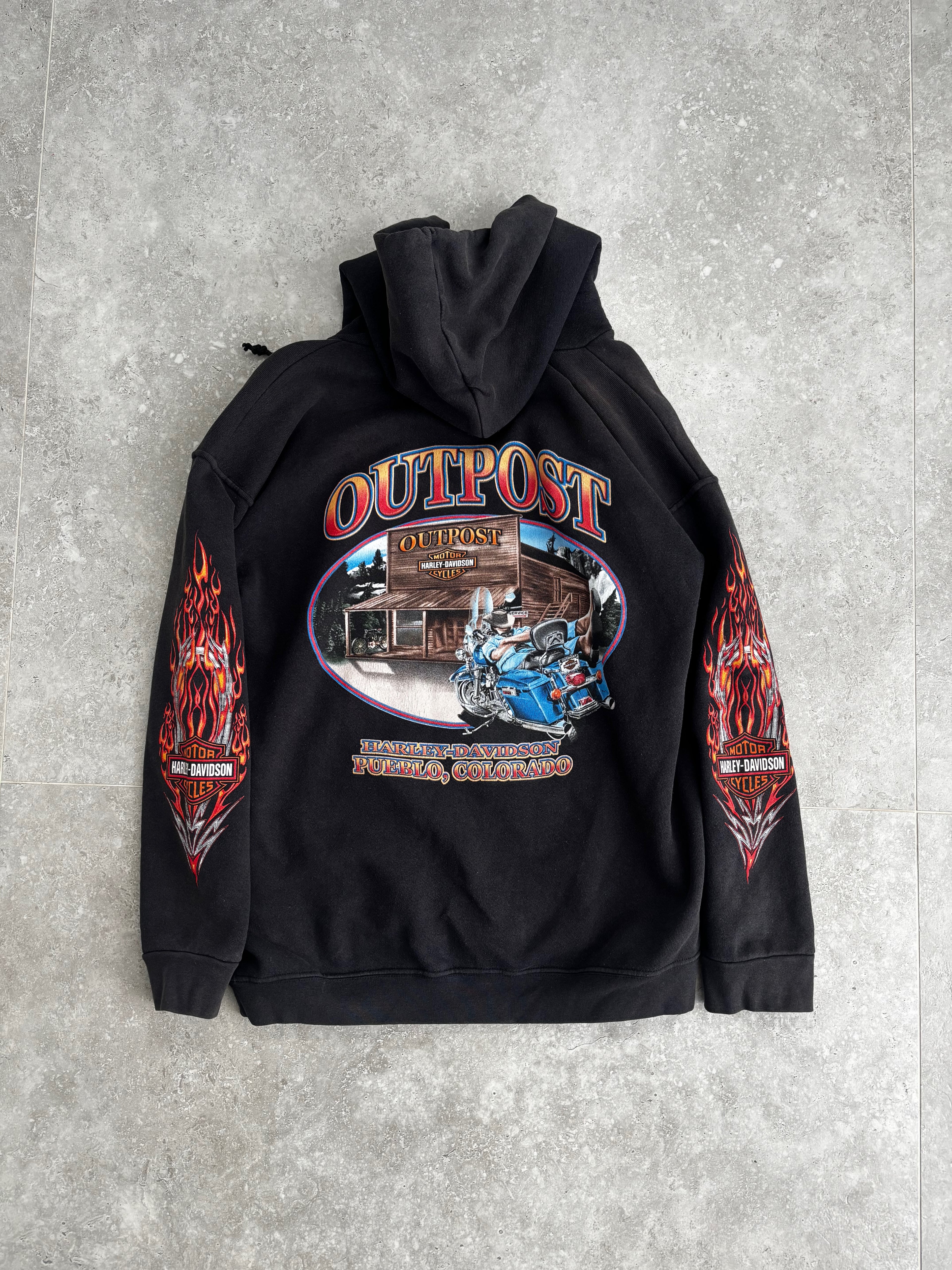 Vintage Harley Davidson Flame Hoodie Size S-M