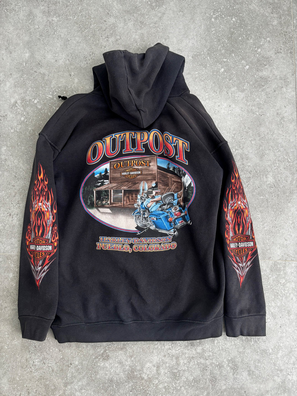 Vintage Harley Davidson Flame Hoodie Size S-M