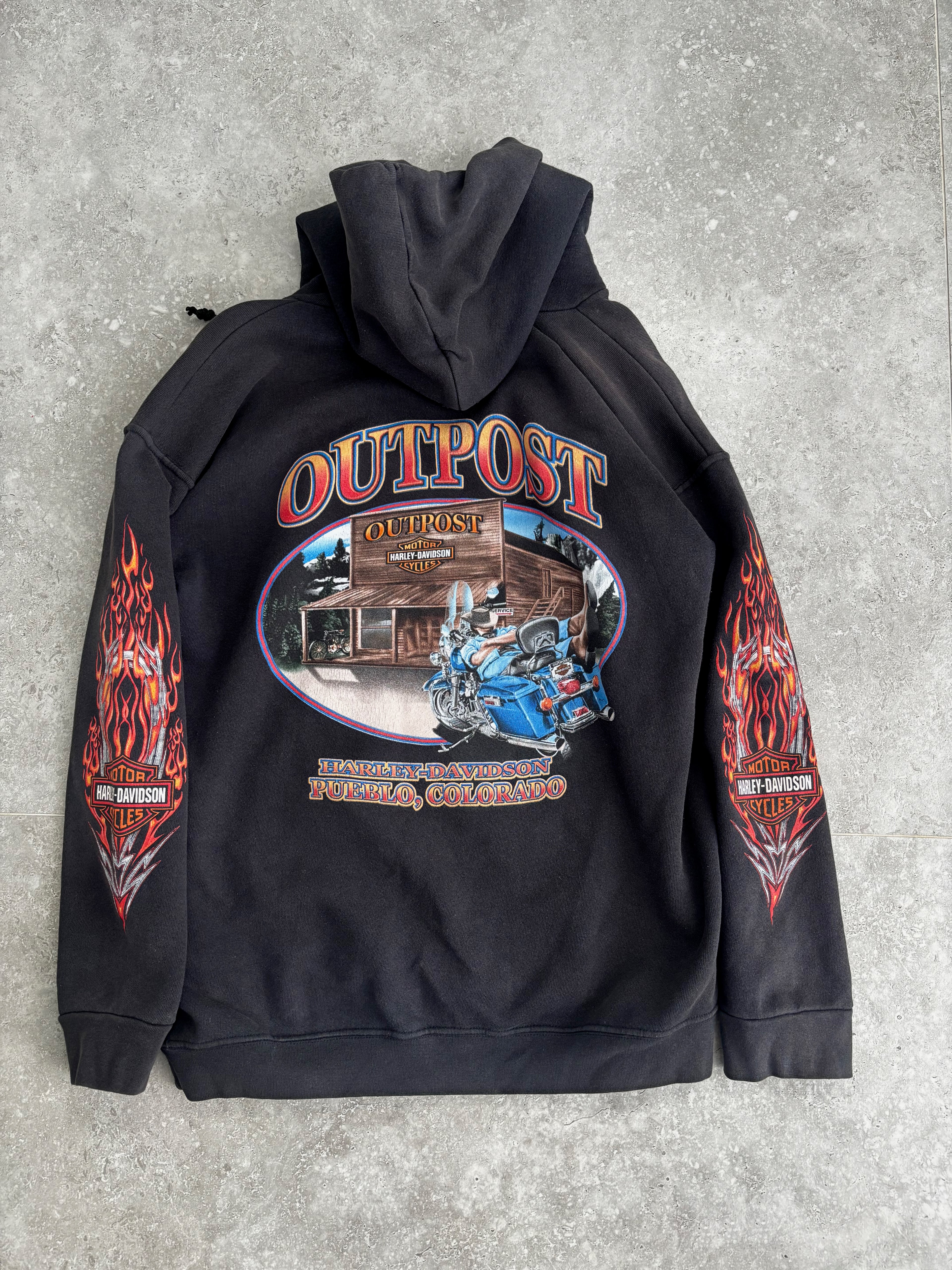 Vintage Harley Davidson Flame Hoodie Size S-M