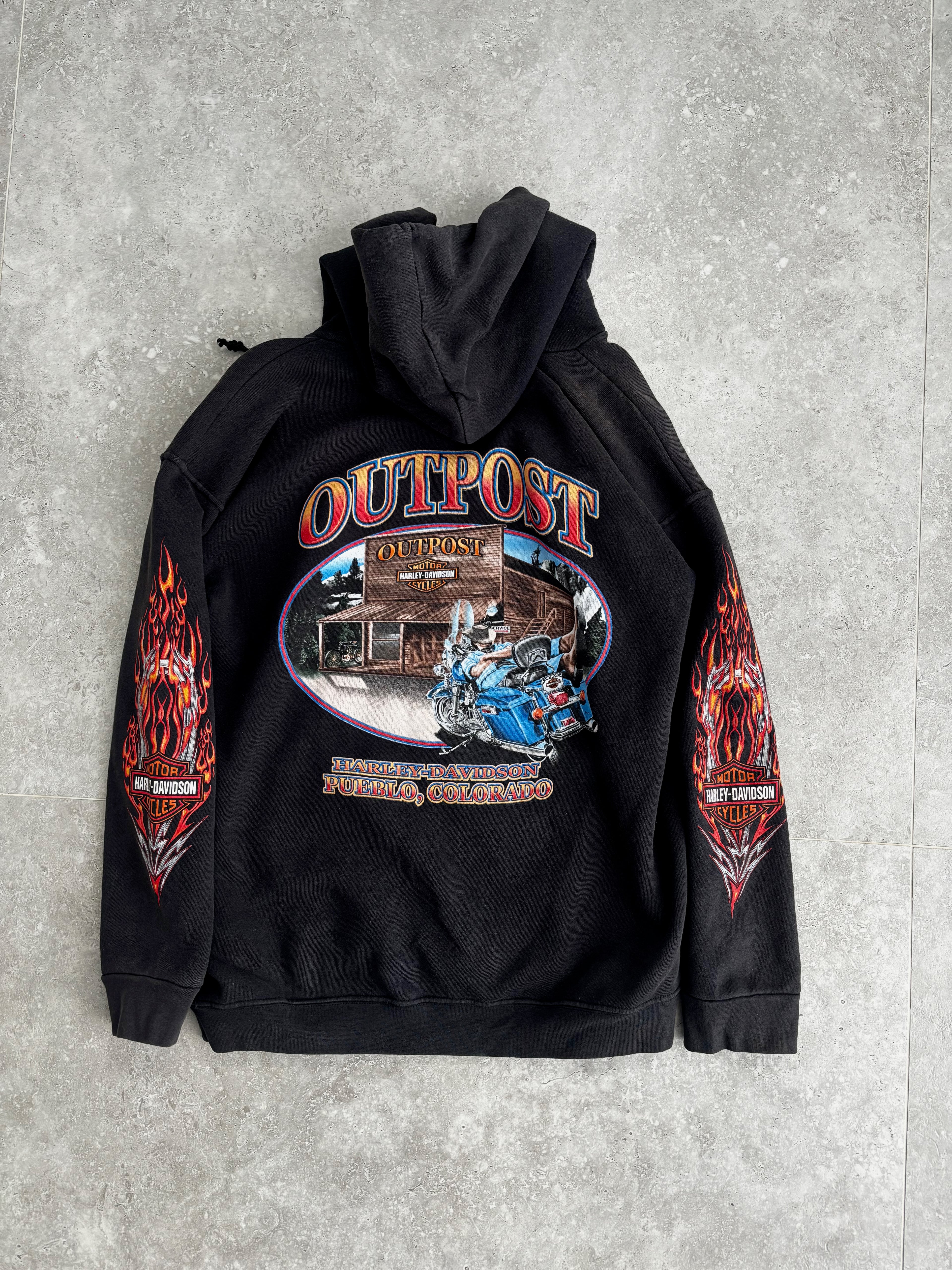 Vintage Harley Davidson Flame Hoodie Size S-M