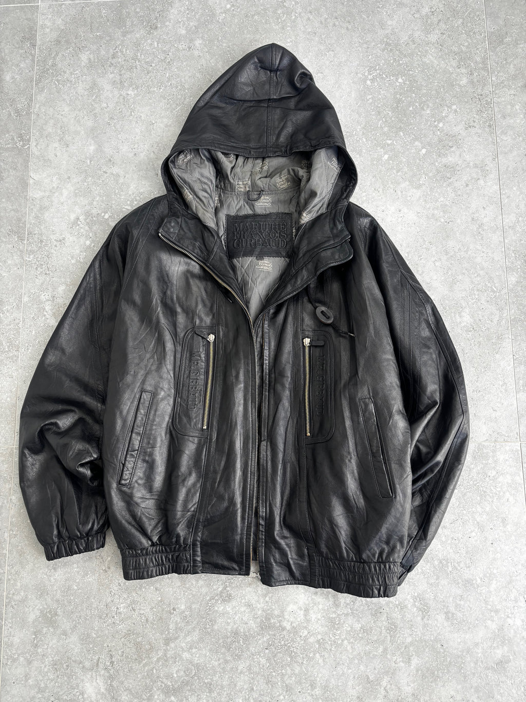 Vintage MF+G Leather Bomber Jacket Size L-XL