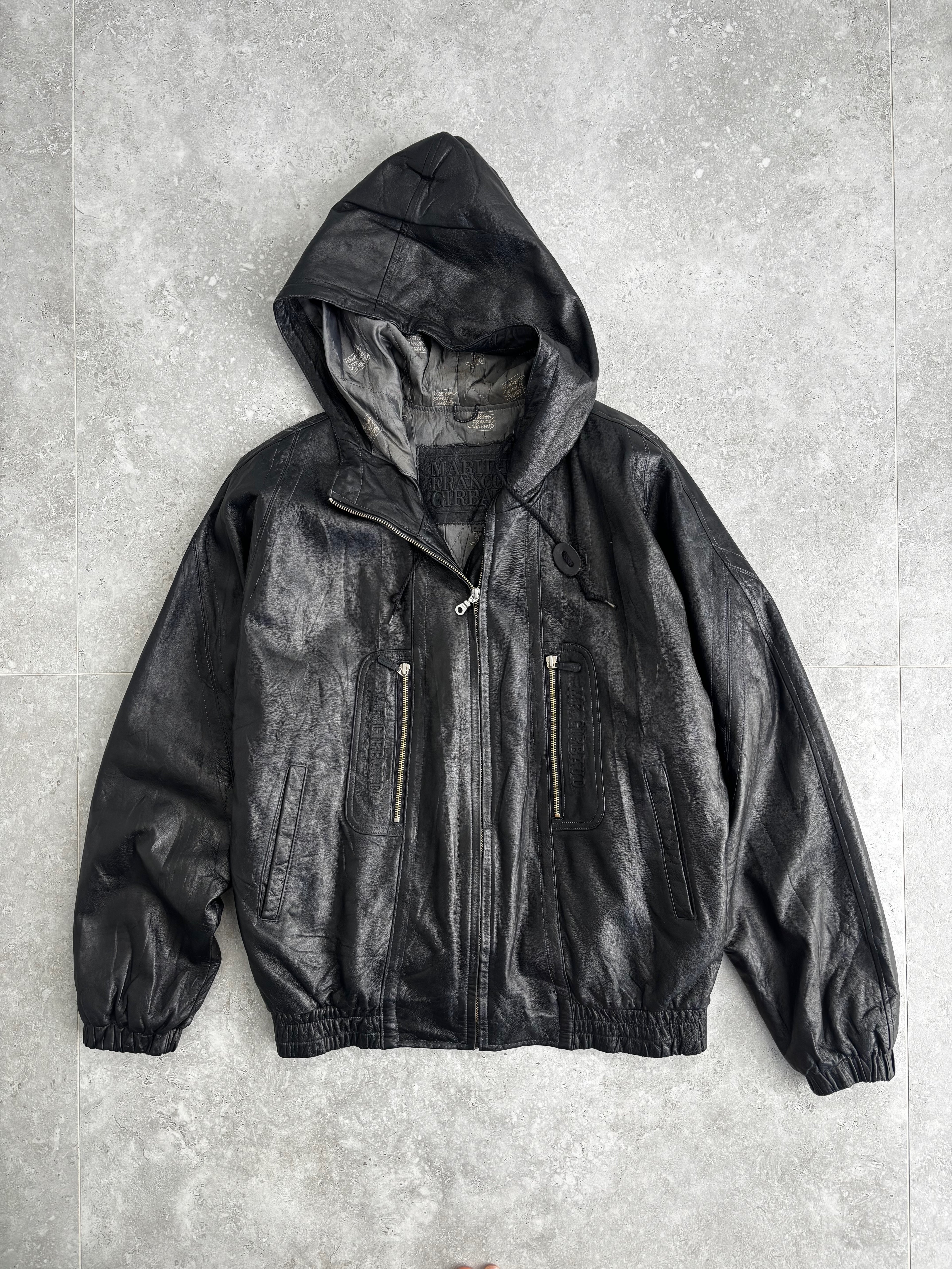 Vintage MF+G Leather Bomber Jacket Size L-XL