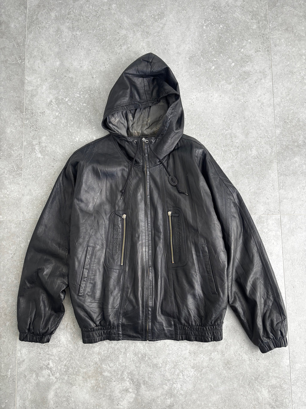 Vintage MF+G Leather Bomber Jacket Size L-XL