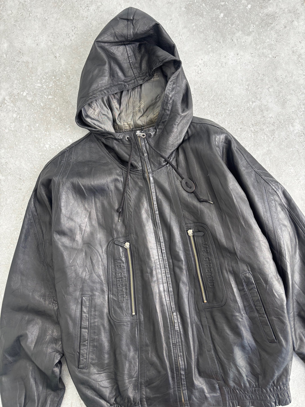 Vintage MF+G Leather Bomber Jacket Size L-XL
