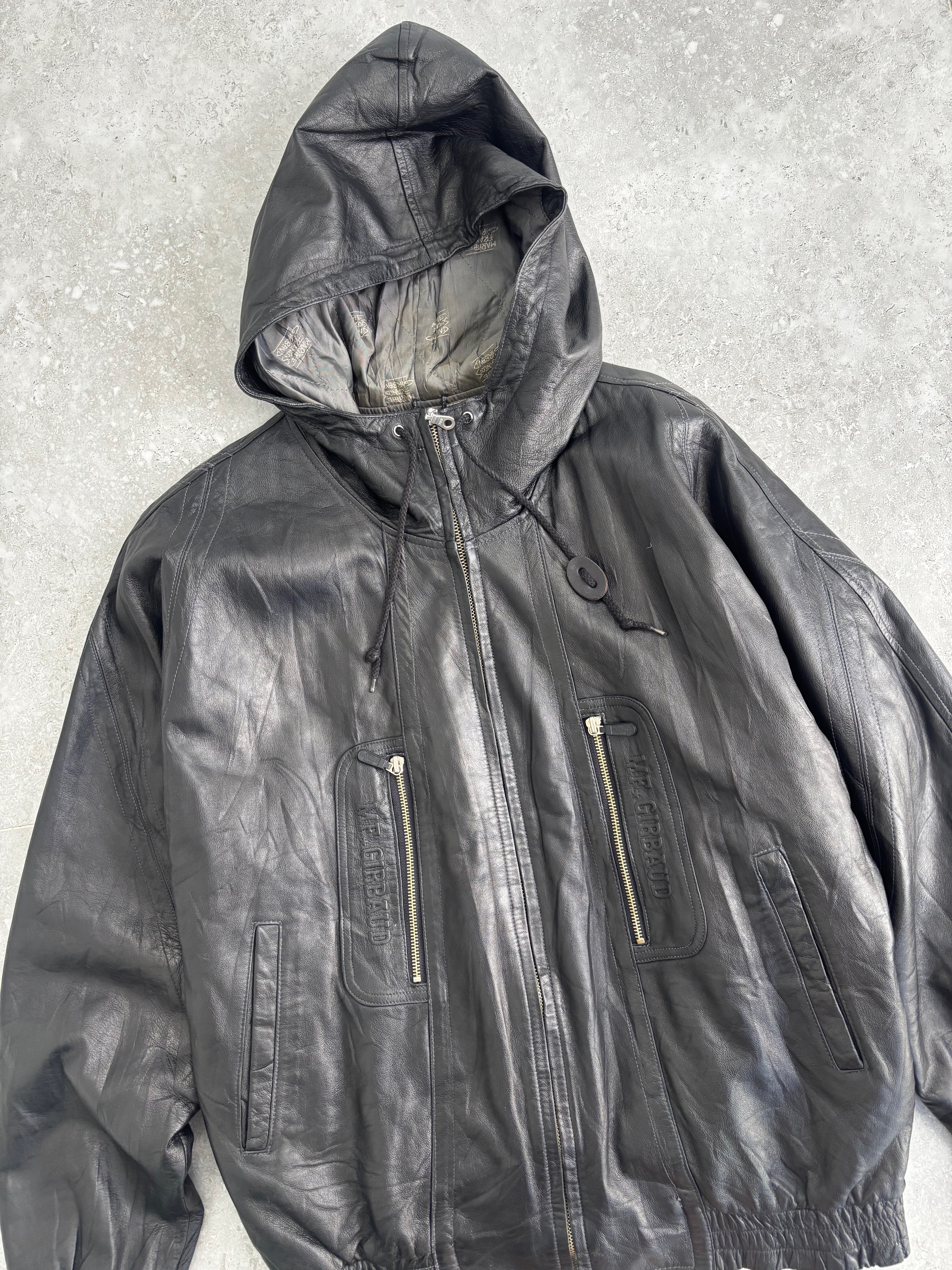 Vintage MF+G Leather Bomber Jacket Size L-XL