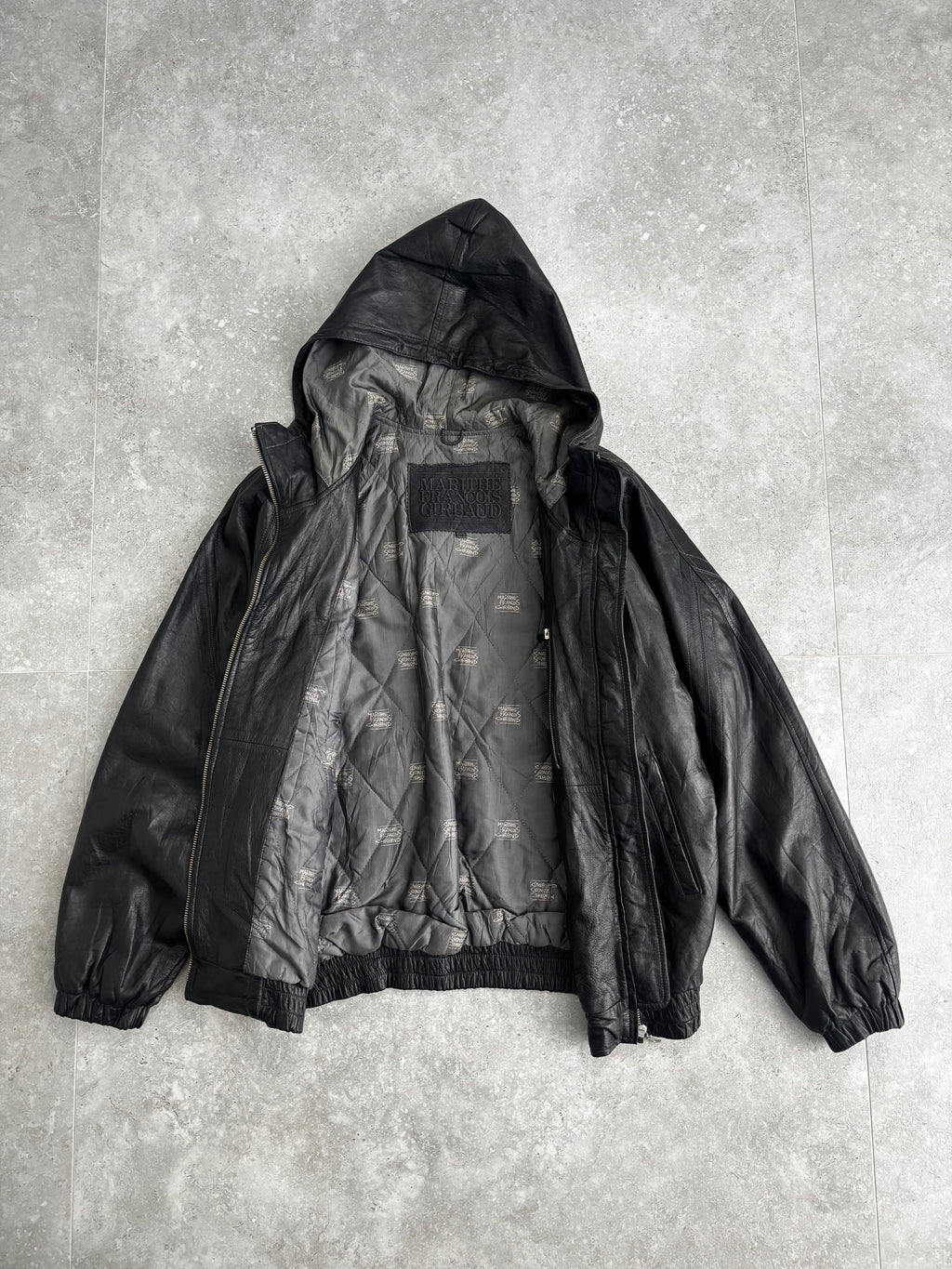 Vintage MF+G Leather Bomber Jacket Size L-XL