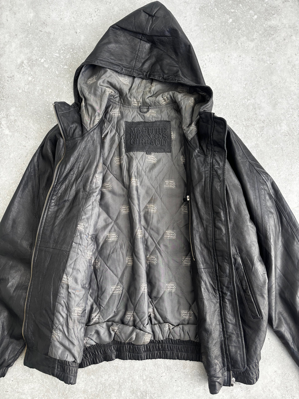 Vintage MF+G Leather Bomber Jacket Size L-XL