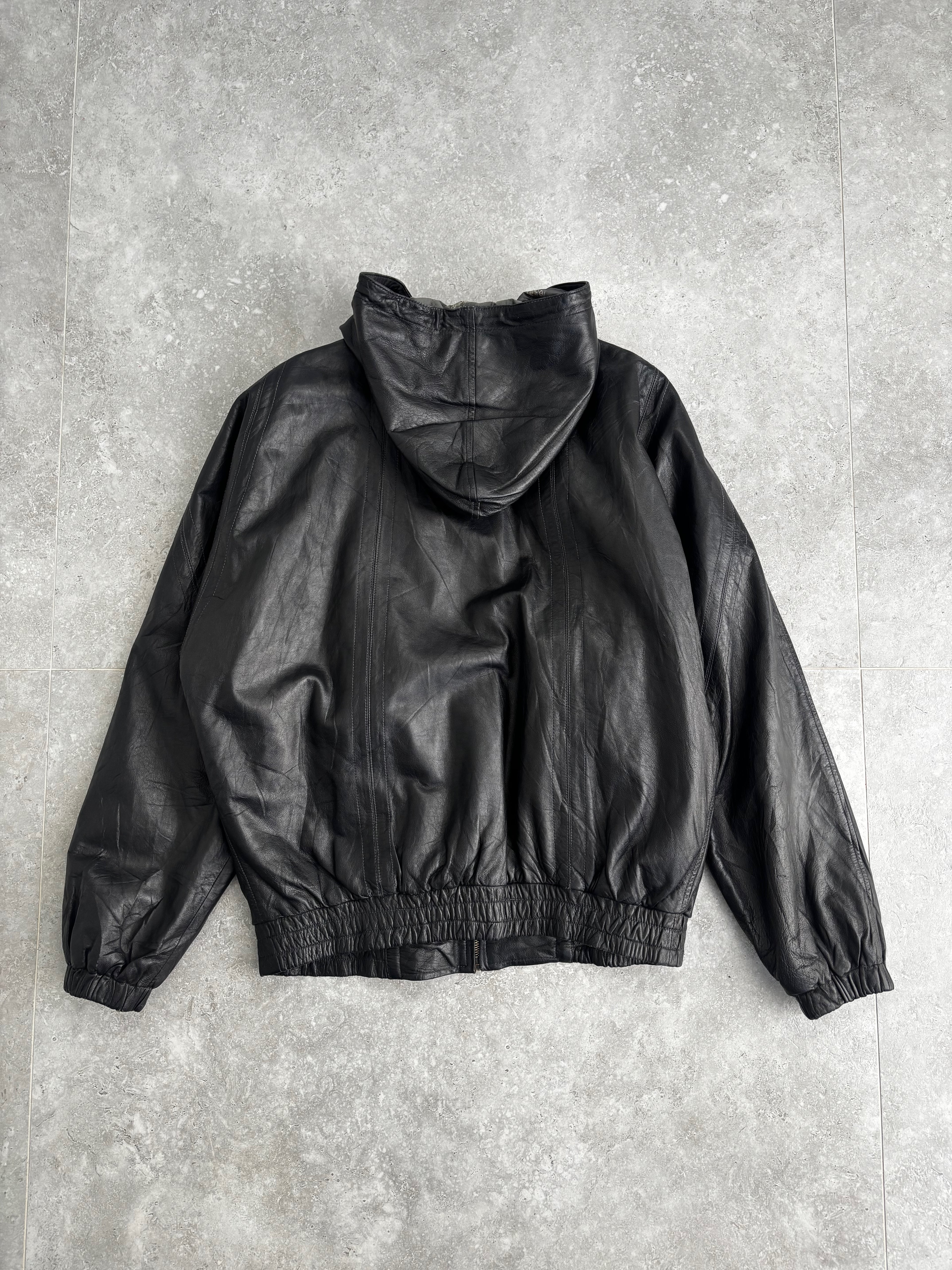 Vintage MF+G Leather Bomber Jacket Size L-XL