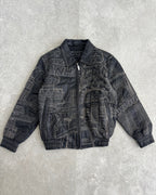 Vintage Kenneth Cole NewYork Embroidered Leather Jacket Size-M