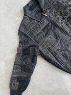 Vintage Kenneth Cole NewYork Embroidered Leather Jacket Size-M