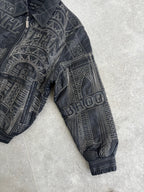 Vintage Kenneth Cole NewYork Embroidered Leather Jacket Size-M
