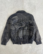 Vintage Kenneth Cole NewYork Embroidered Leather Jacket Size-M