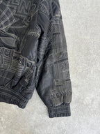 Vintage Kenneth Cole NewYork Embroidered Leather Jacket Size-M