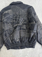 Vintage Kenneth Cole NewYork Embroidered Leather Jacket Size-M