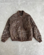 Vintage Marc Buchanan Watches Embroidered Pelle Pelle Leather Jacket Size XL