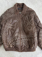 Vintage Marc Buchanan Watches Embroidered Pelle Pelle Leather Jacket Size XL