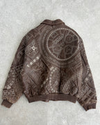 Vintage Marc Buchanan Watches Embroidered Pelle Pelle Leather Jacket Size XL