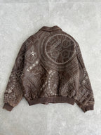 Vintage Marc Buchanan Watches Embroidered Pelle Pelle Leather Jacket Size XL