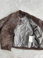 Vintage Marc Buchanan Watches Embroidered Pelle Pelle Leather Jacket Size XL