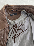 Vintage Marc Buchanan Watches Embroidered Pelle Pelle Leather Jacket Size XL