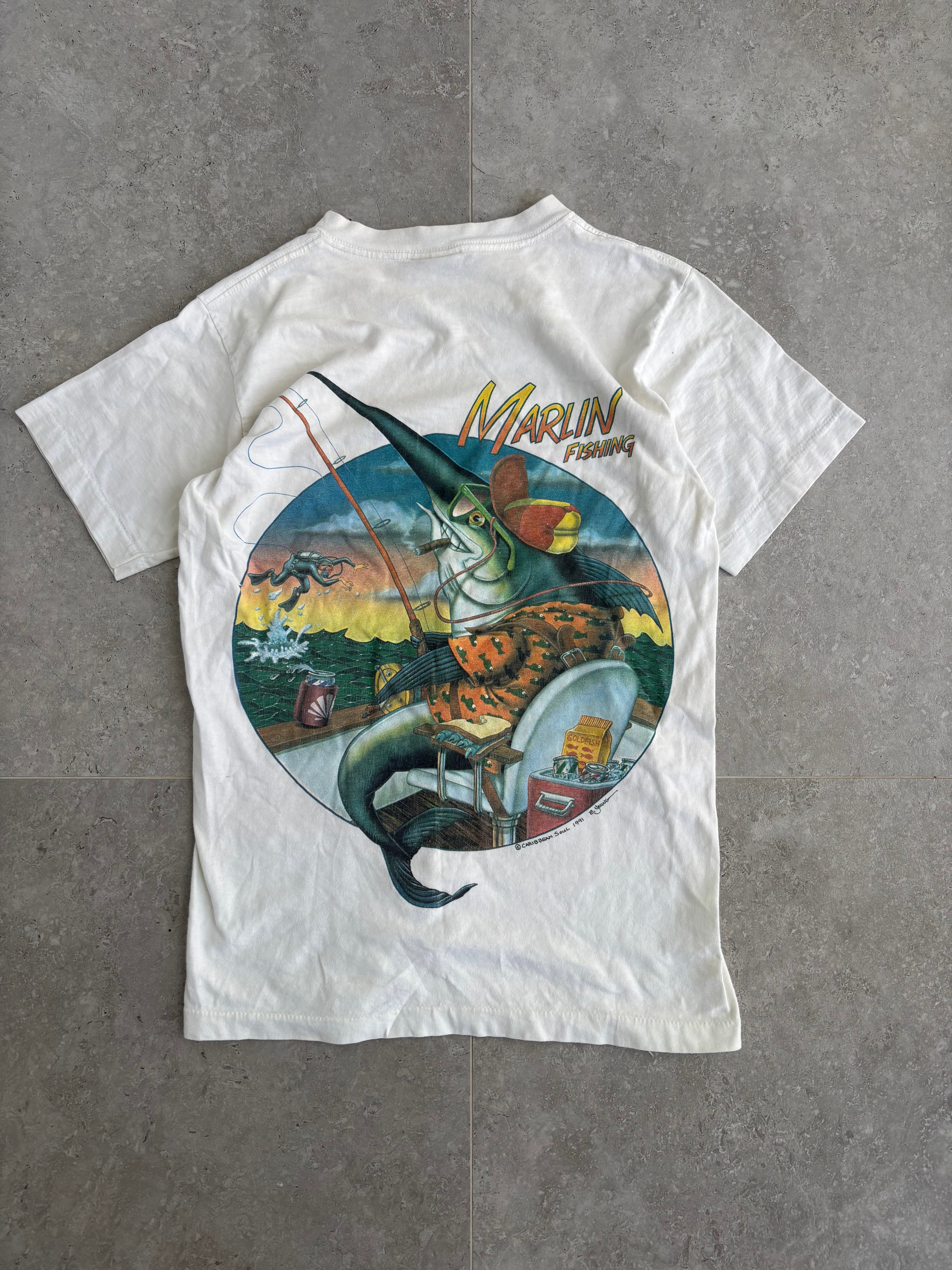 Vintage Caribbean Marlin fishing T-shirt. Size L.