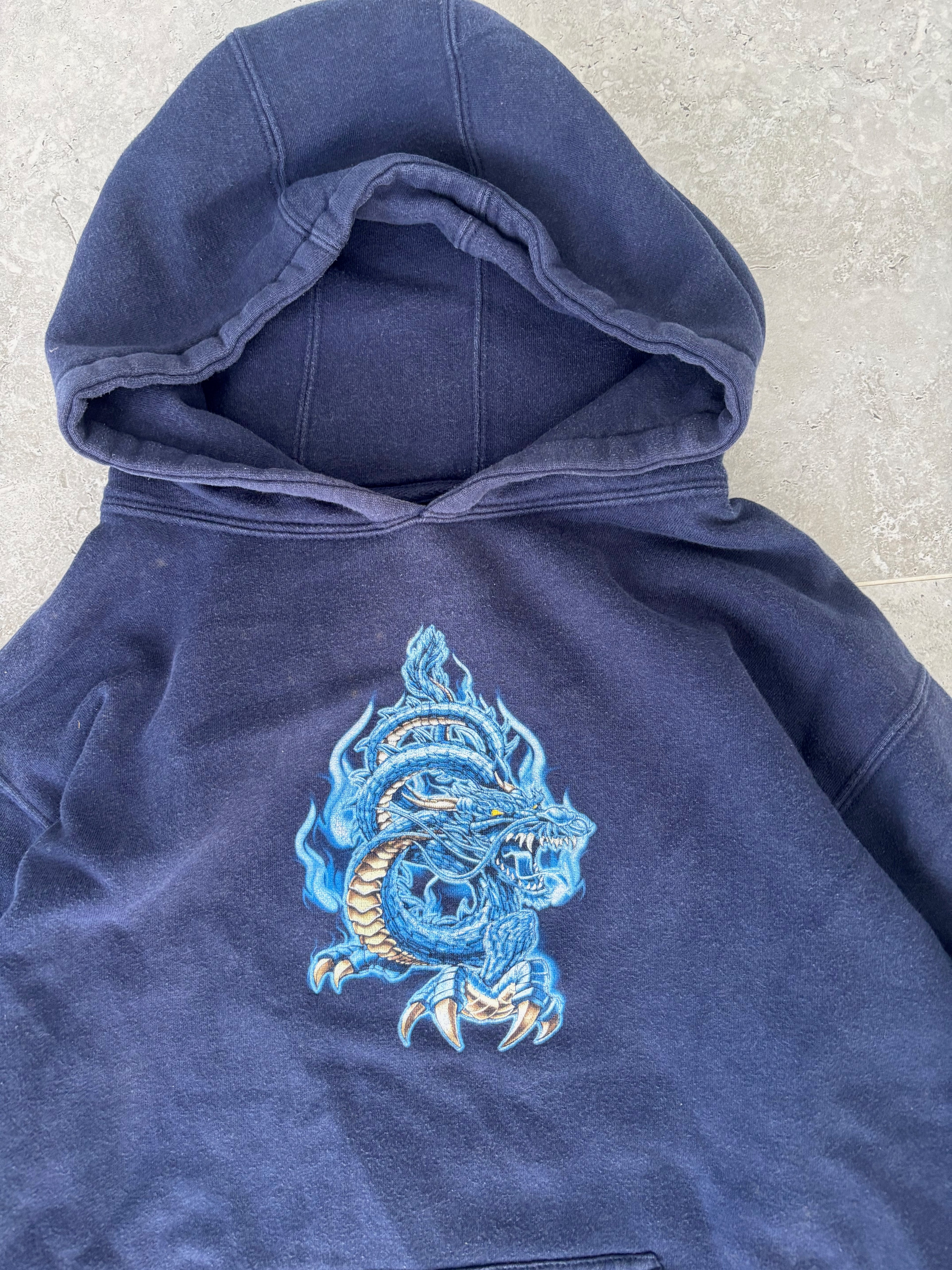 Vintage Top Heavy Dragon Flame Hoodie Size XS-S