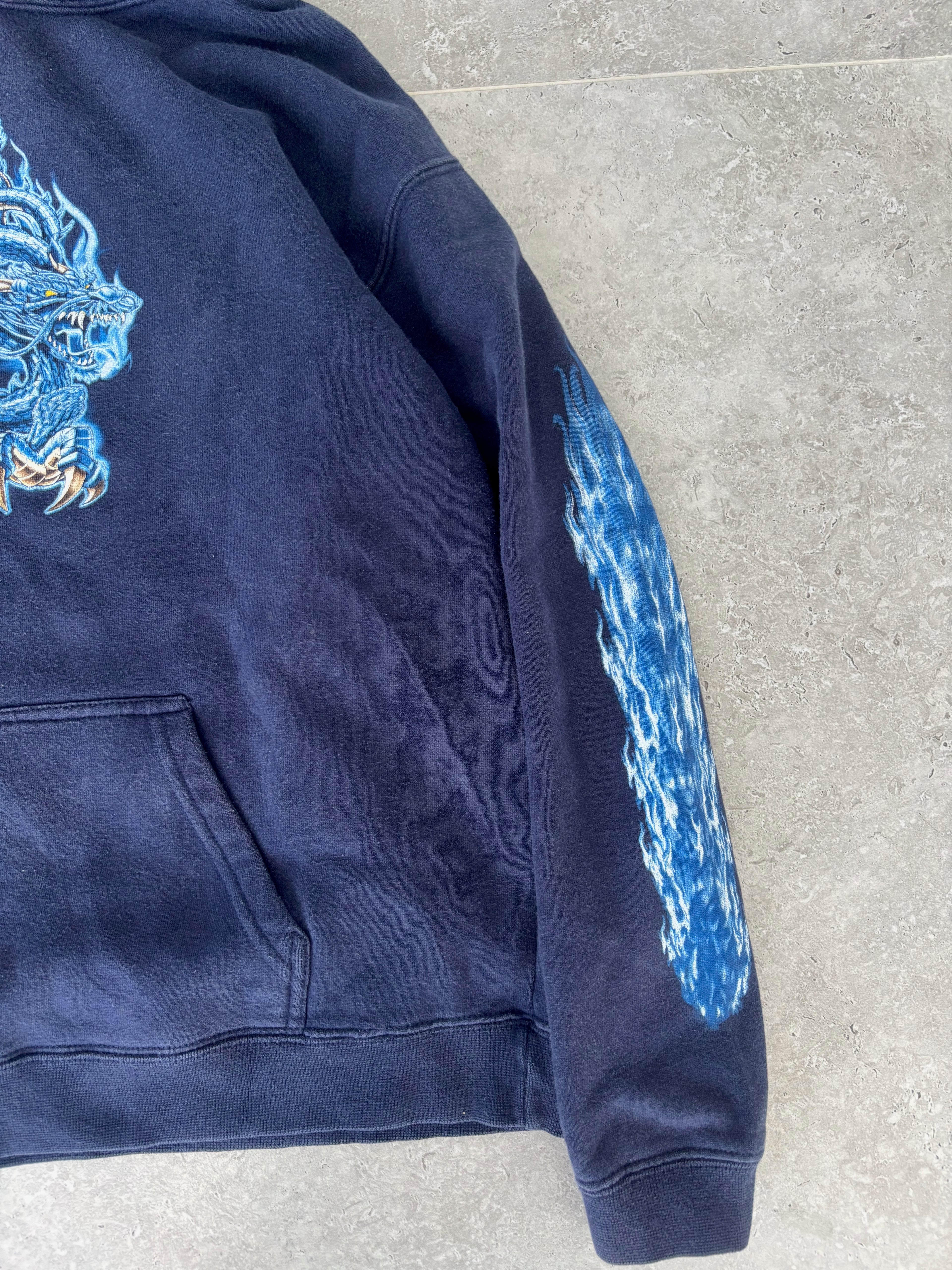 Vintage Top Heavy Dragon Flame Hoodie Size XS-S