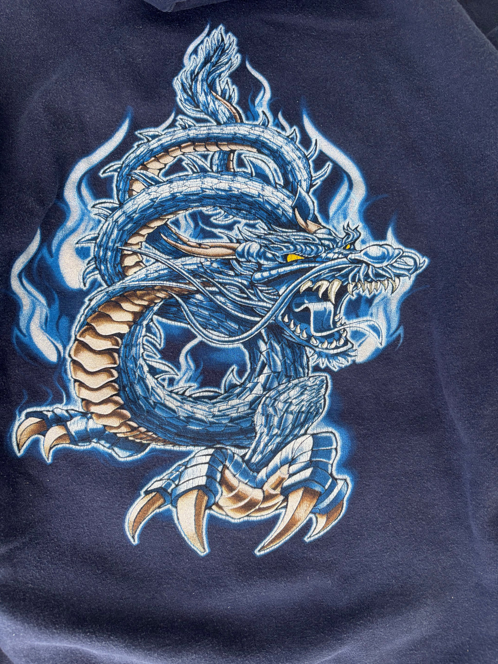 Vintage Top Heavy Dragon Flame Hoodie Size XS-S