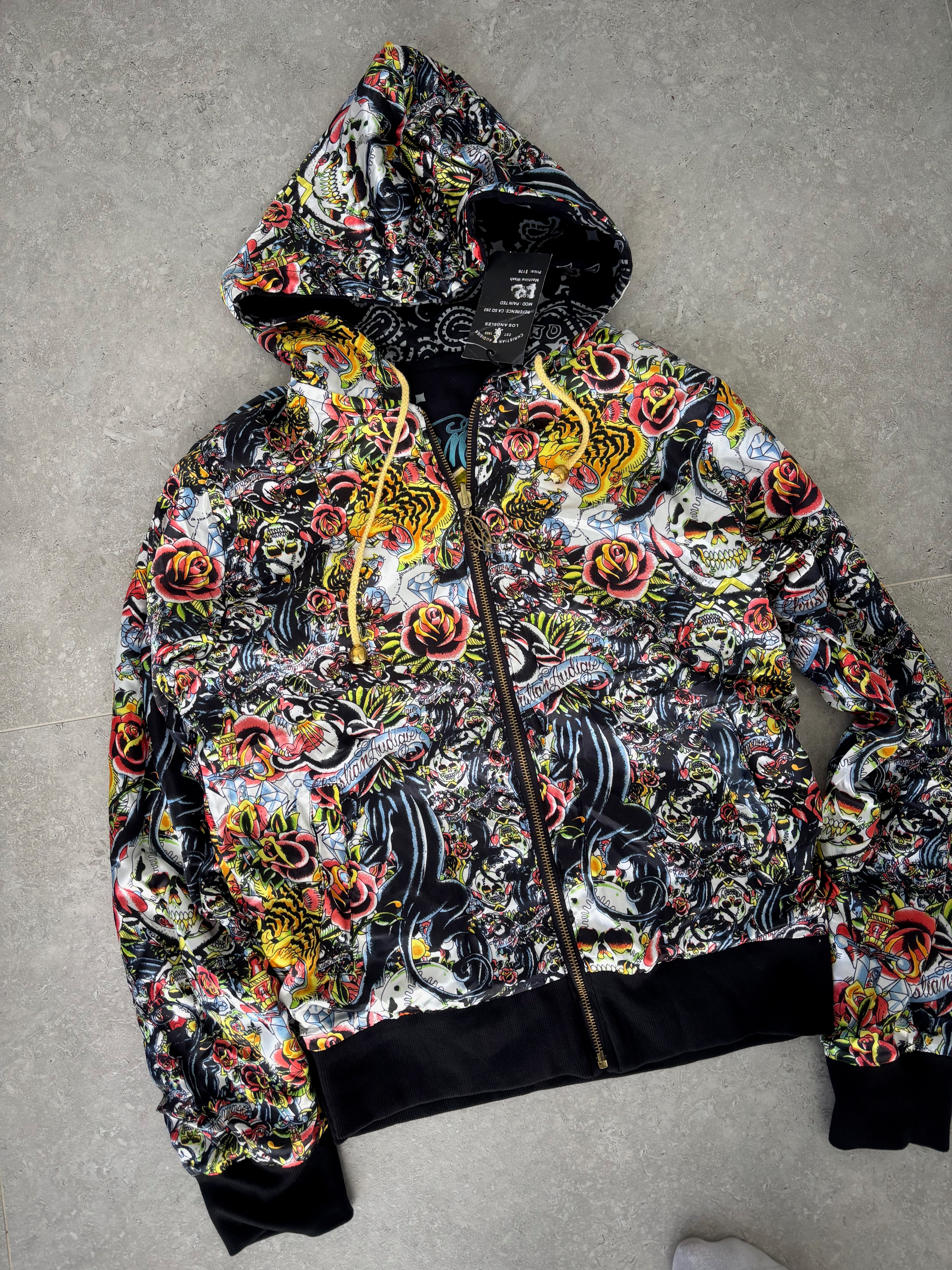 Christian Audigier deadstock reversable Hoodie Size M–L.