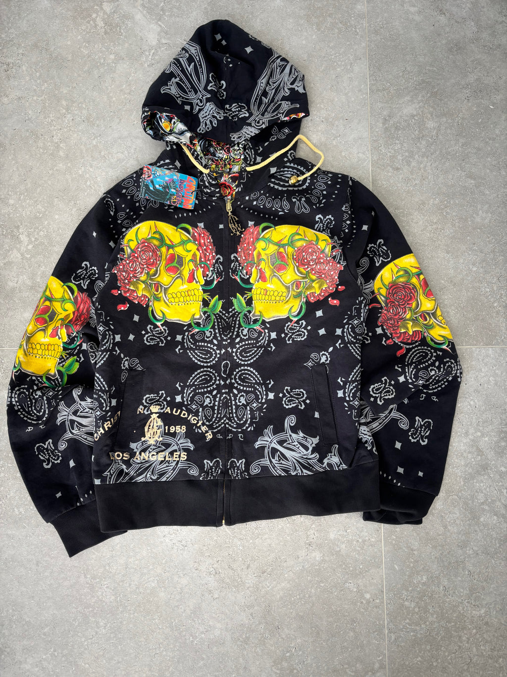 Christian Audigier deadstock reversable Hoodie Size M–L.