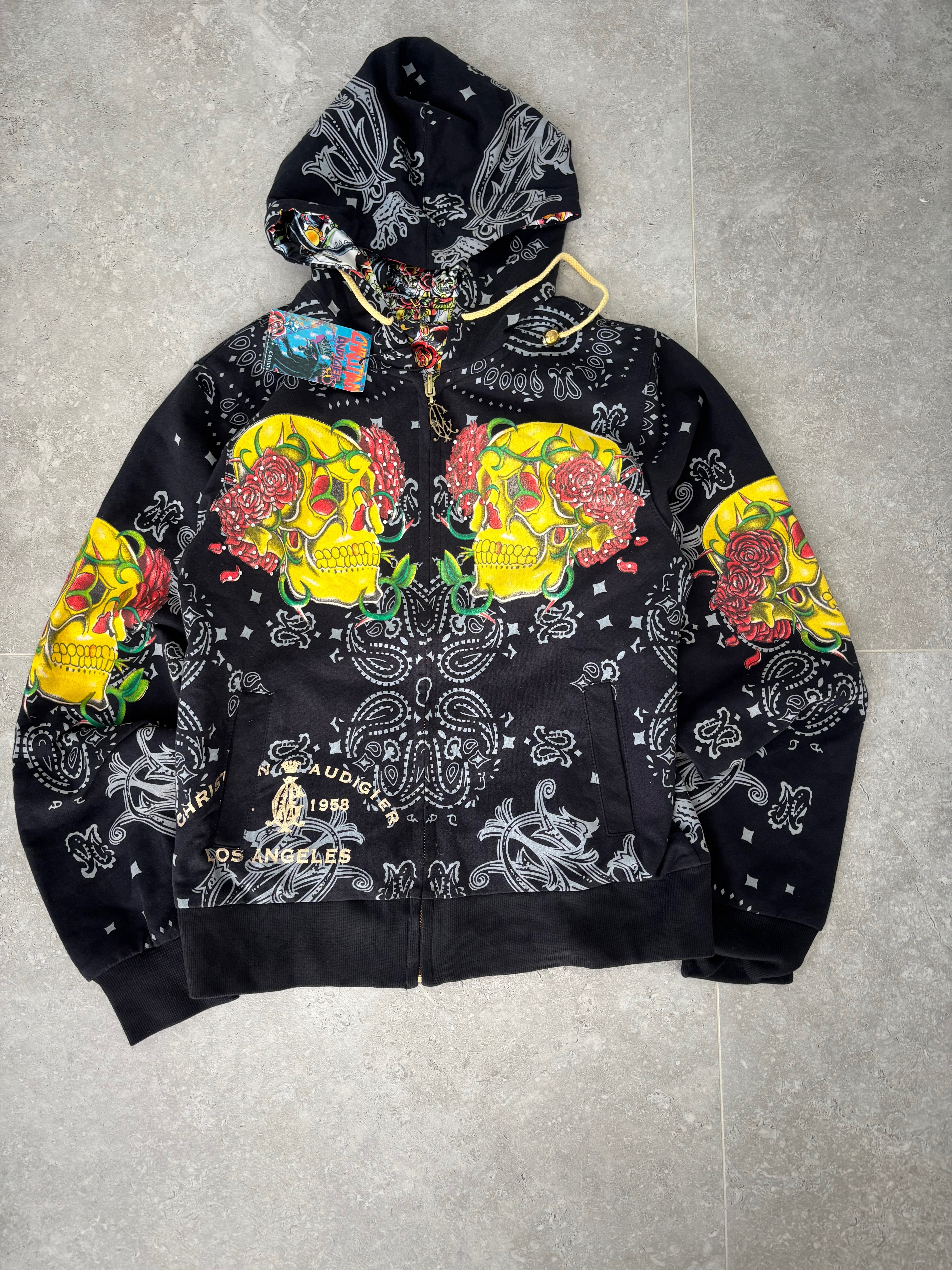 Christian Audigier deadstock reversable Hoodie Size M–L.