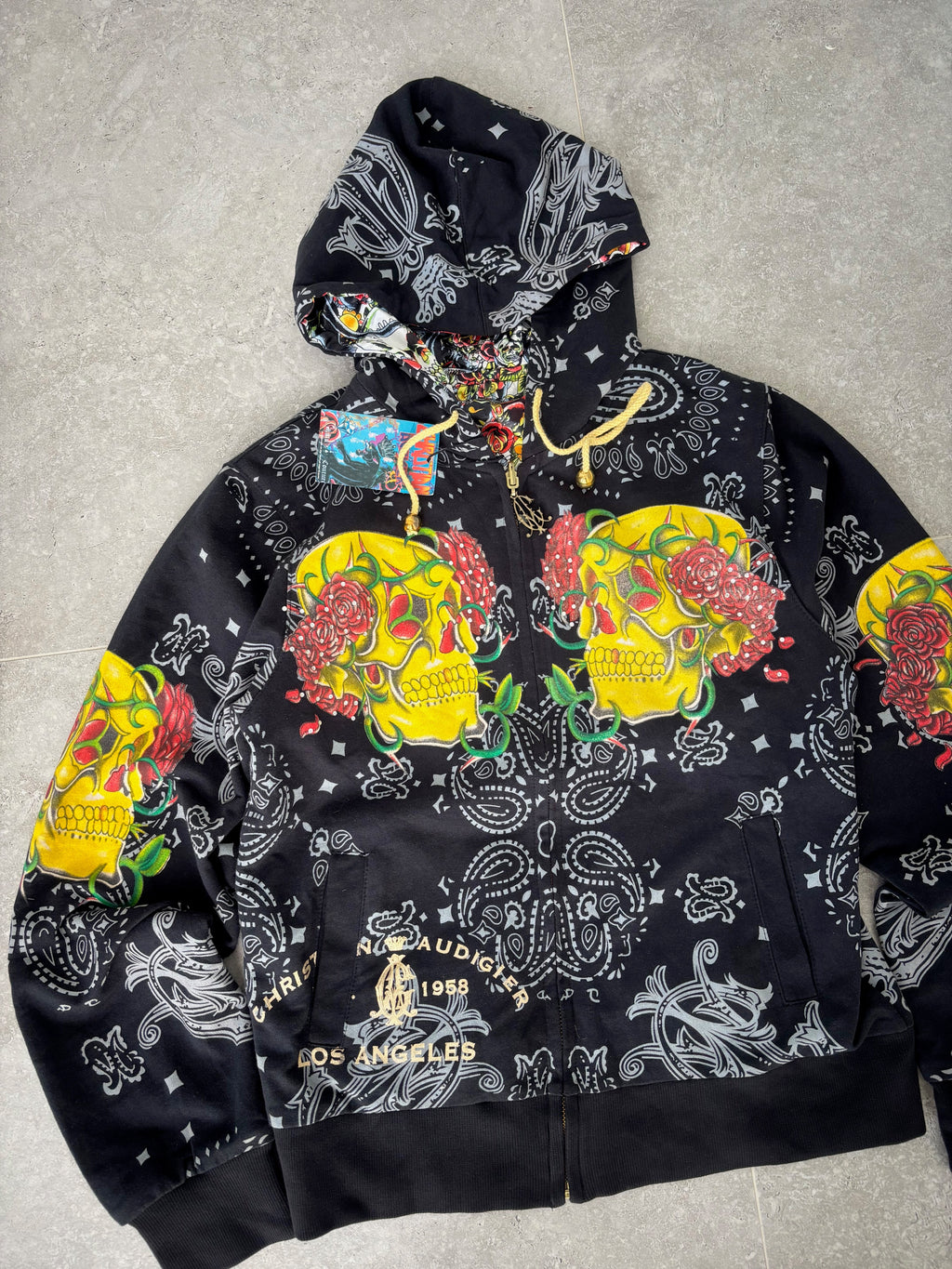 Christian Audigier deadstock reversable Hoodie Size M–L.