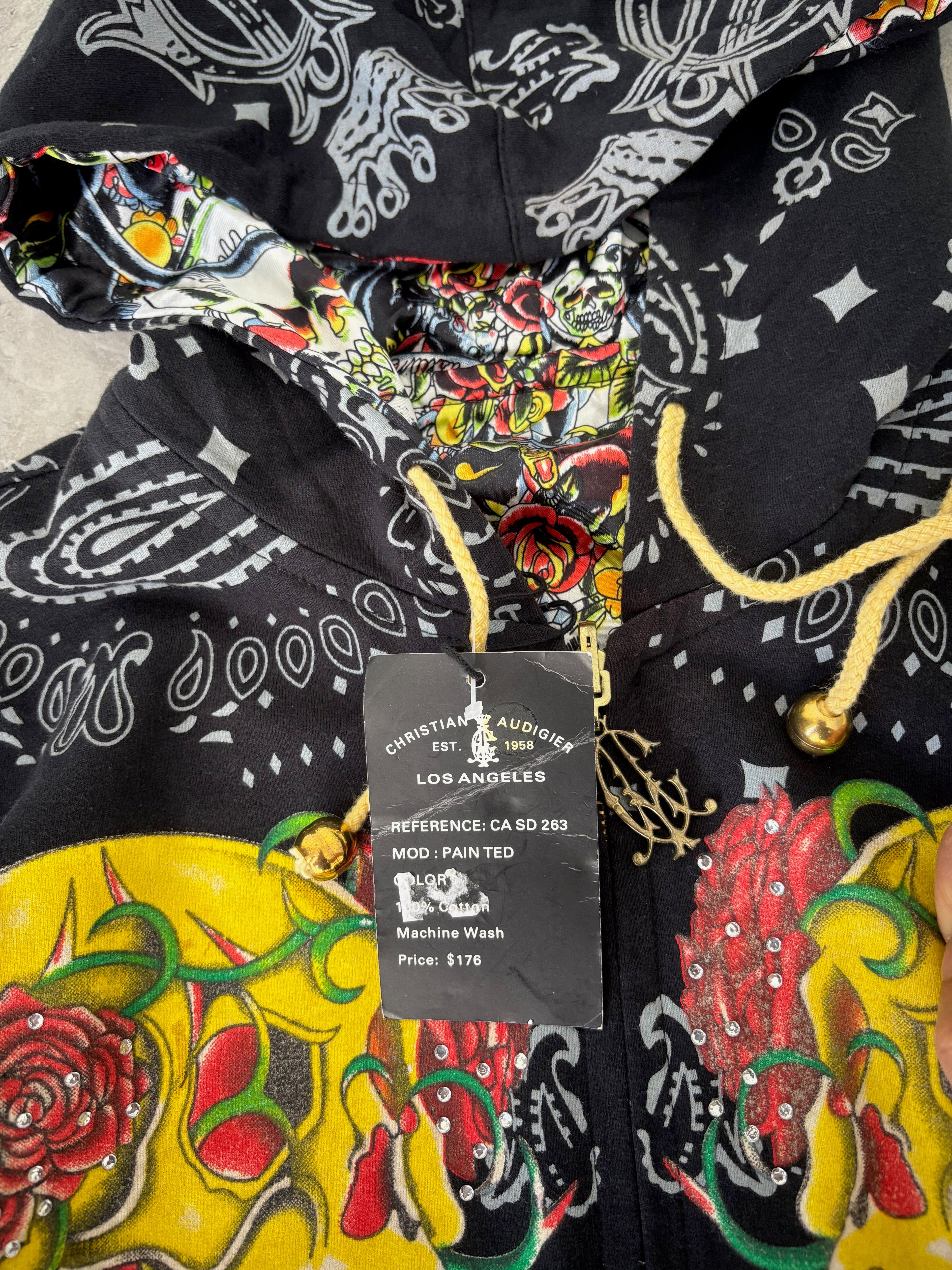 Christian Audigier deadstock reversable Hoodie Size M–L.