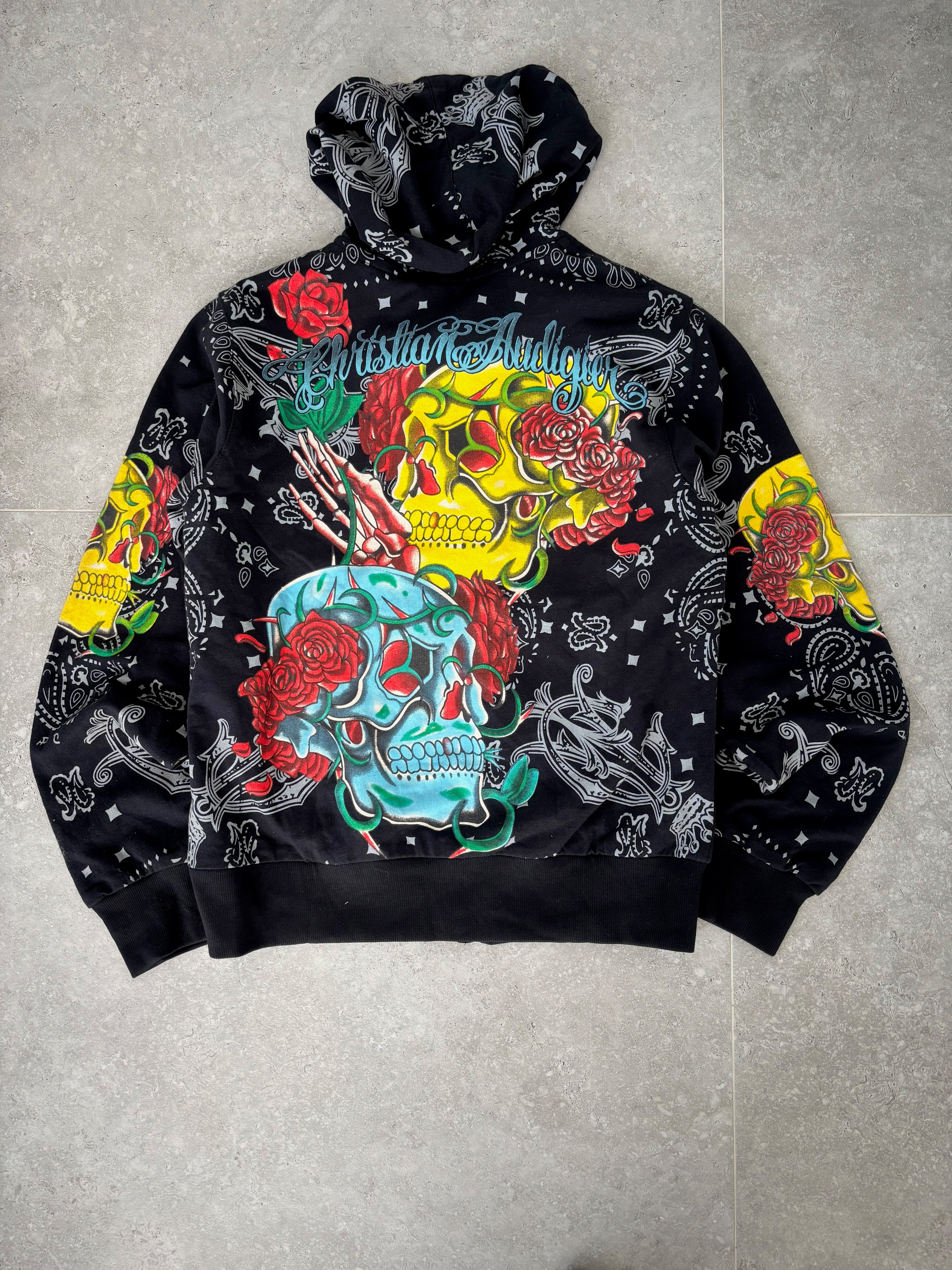 Christian Audigier deadstock reversable Hoodie Size M–L.