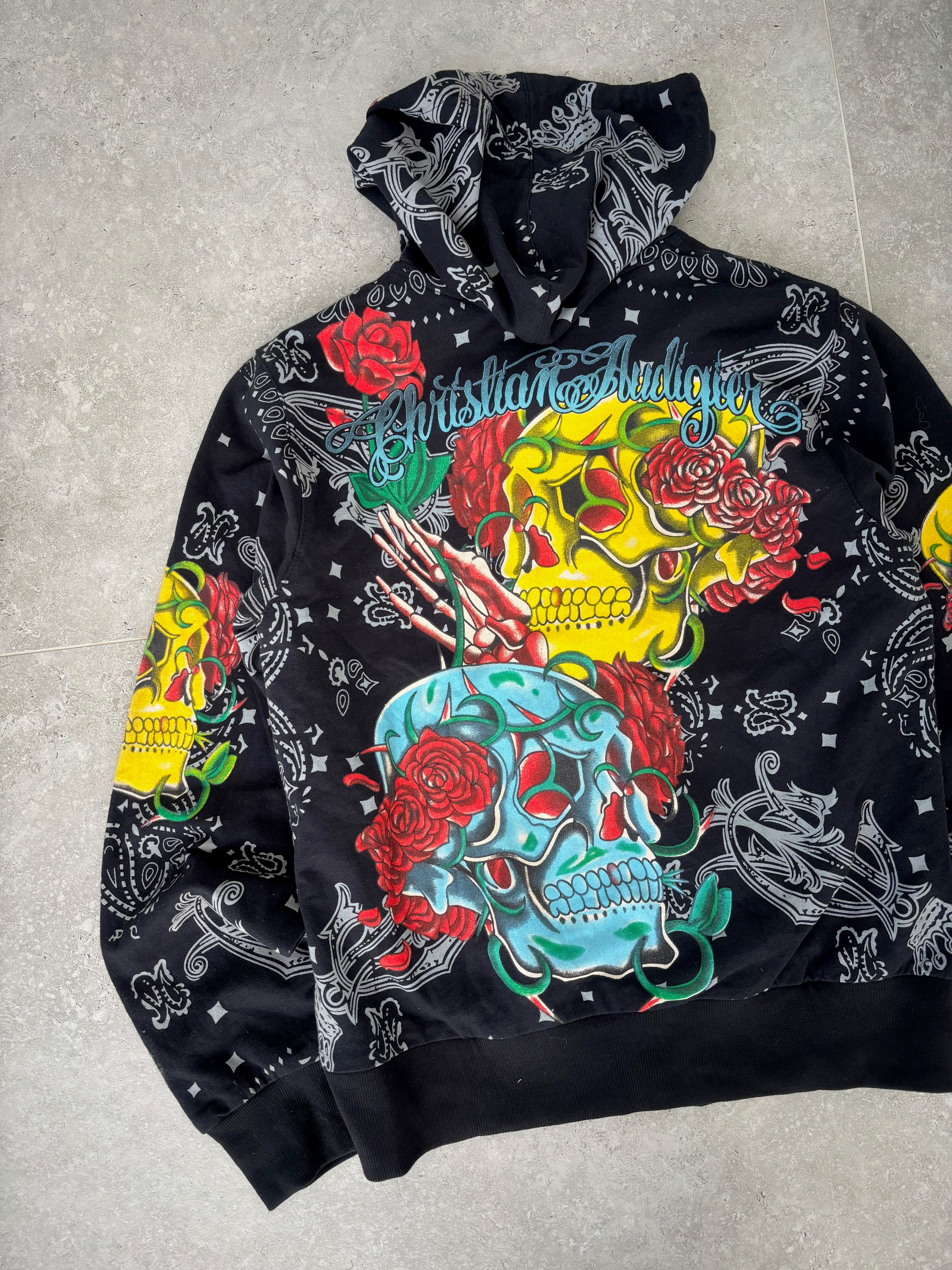 Christian Audigier deadstock reversable Hoodie Size M–L.