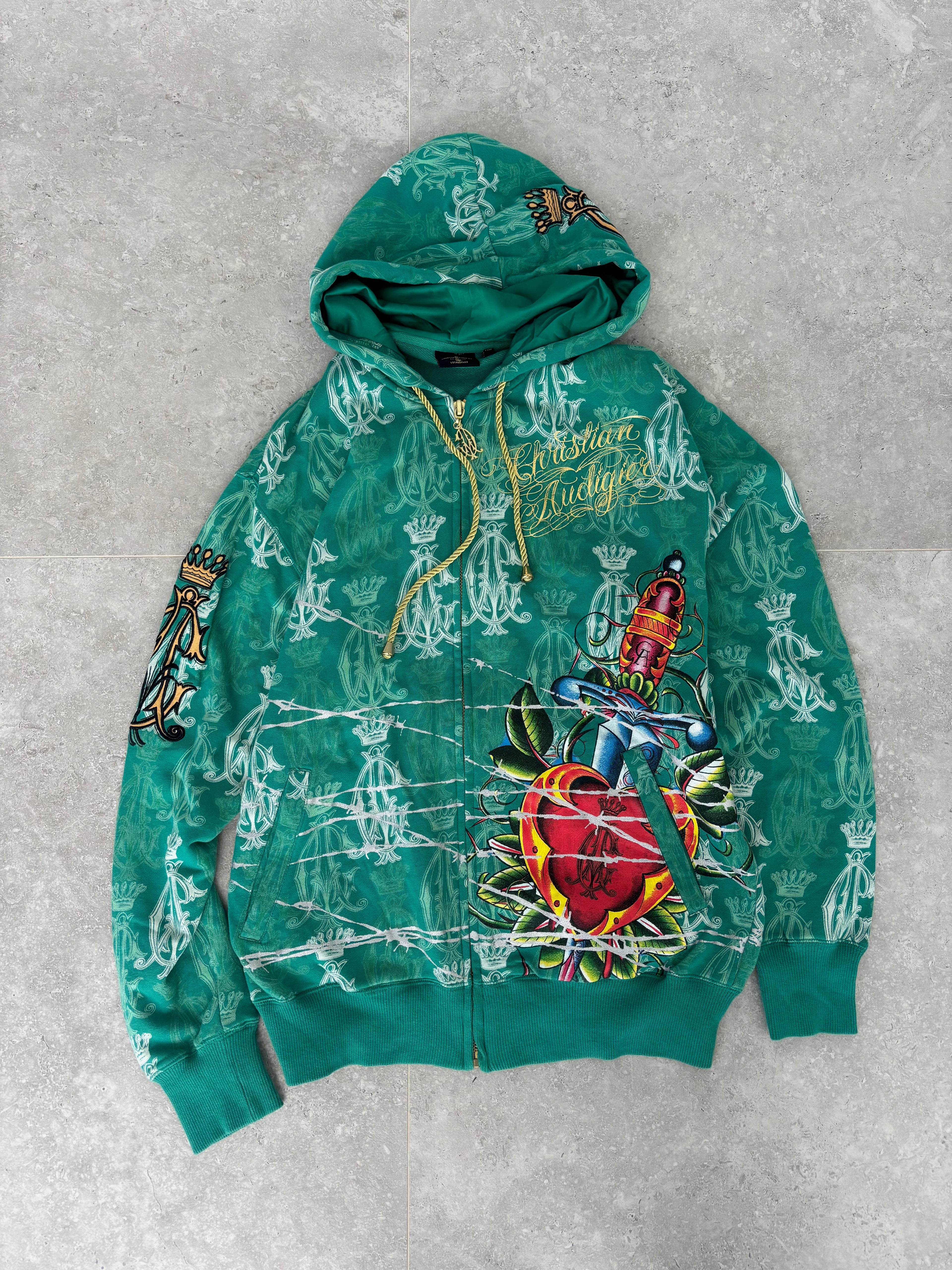Christian Audigier deadstock grenade zip-up hoodie Size L-XL