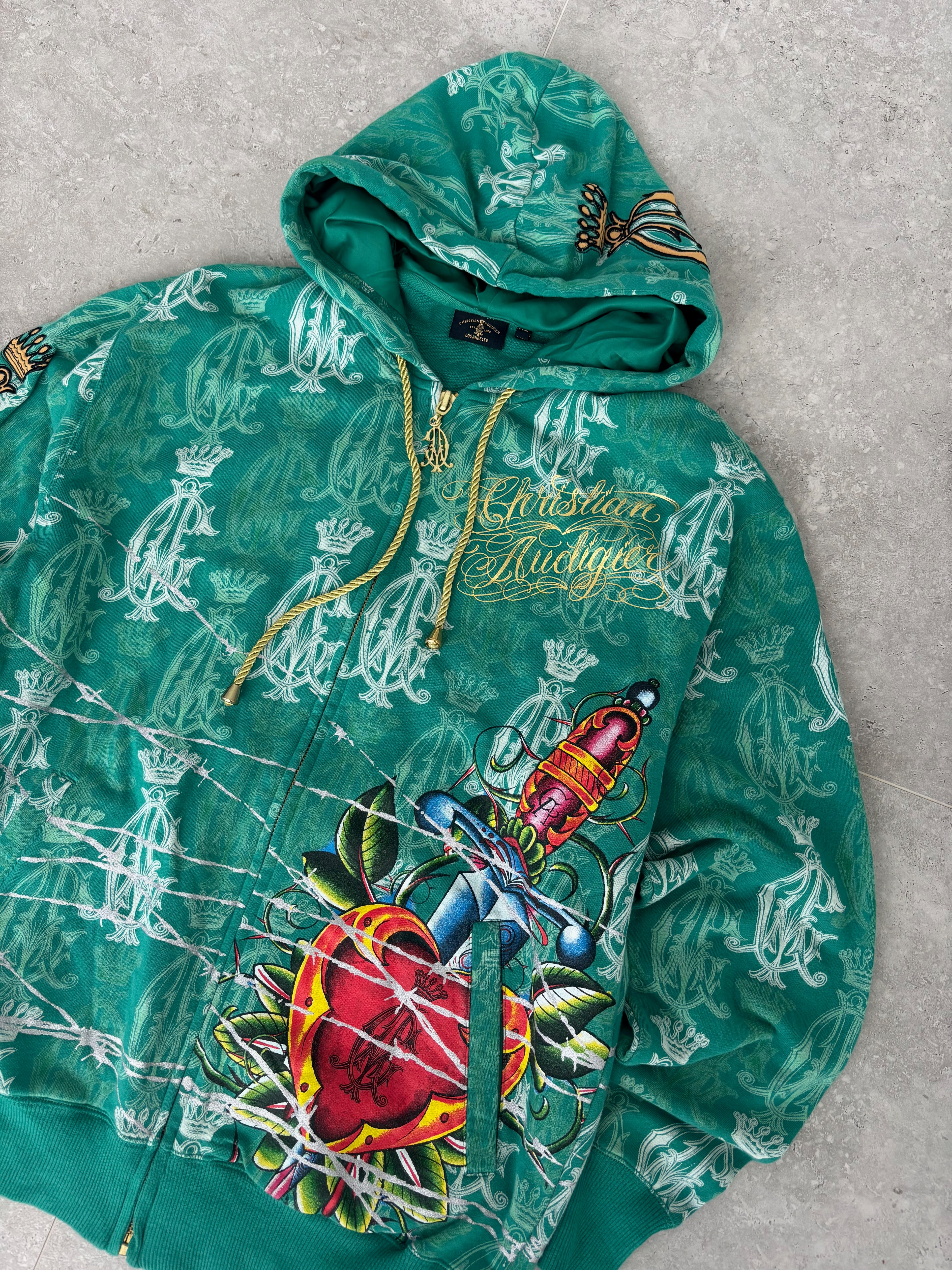 Christian Audigier deadstock grenade zip-up hoodie Size L-XL