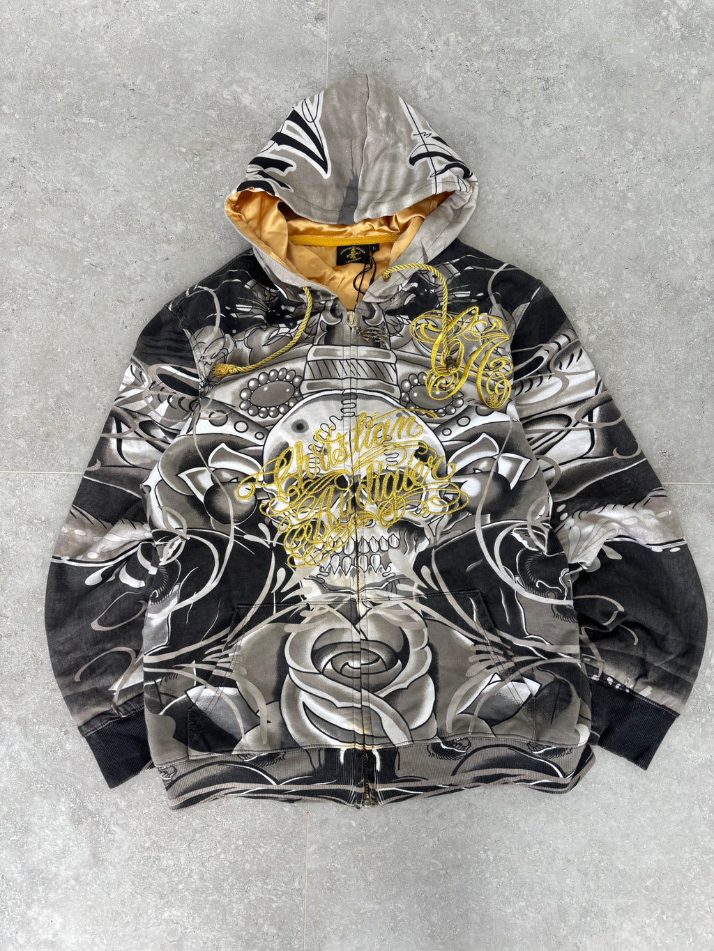 Christian Audigier deadstock Skull zip-up hoodie Size S-M