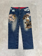 Japanese Cherry Blossom embroidered Jeans 38-40