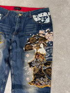 Japanese Cherry Blossom embroidered Jeans 38-40