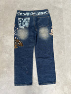 Japanese Cherry Blossom embroidered Jeans 38-40