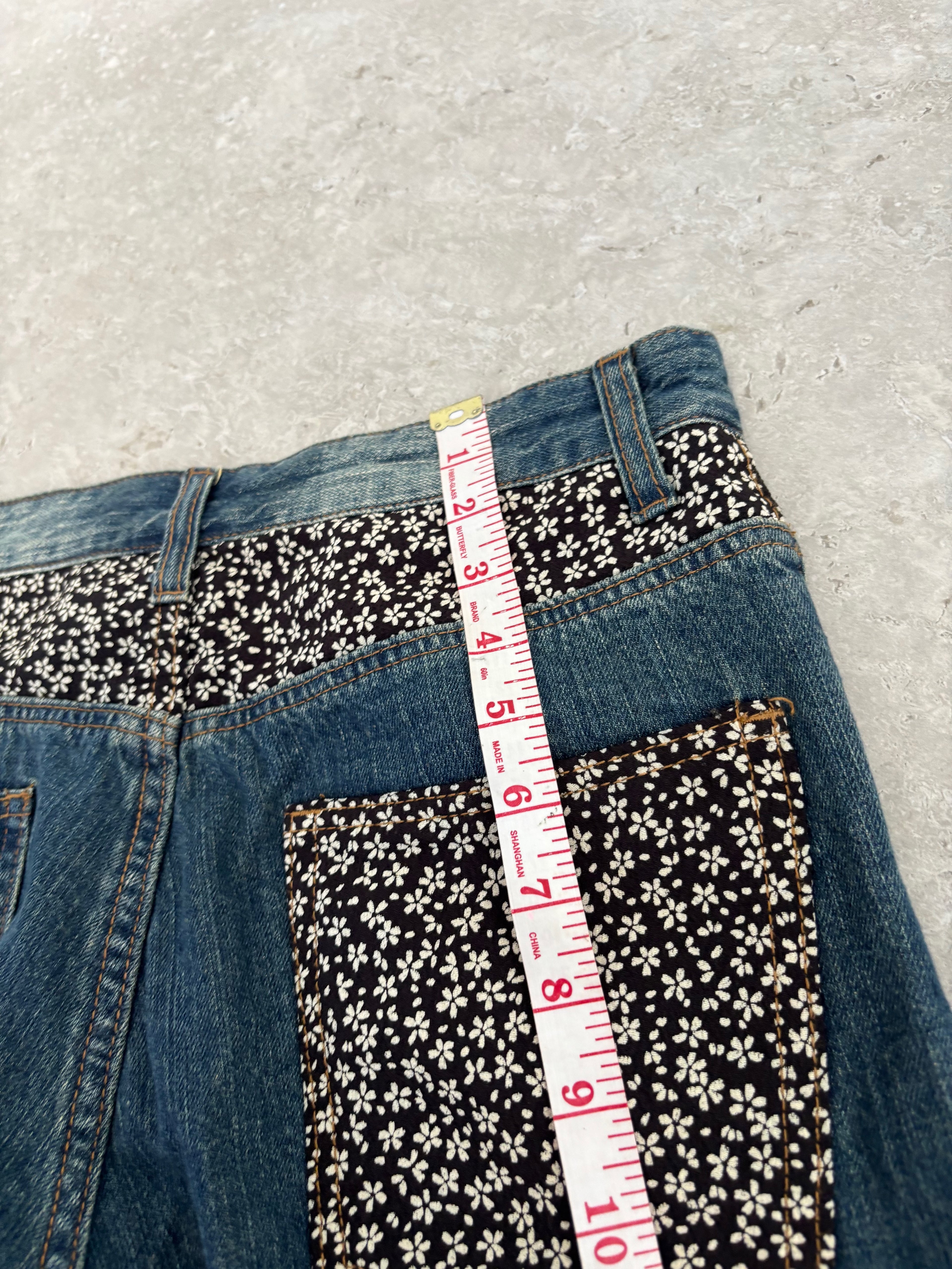 Japaense Cherry Blossom Jorts Size 26-38