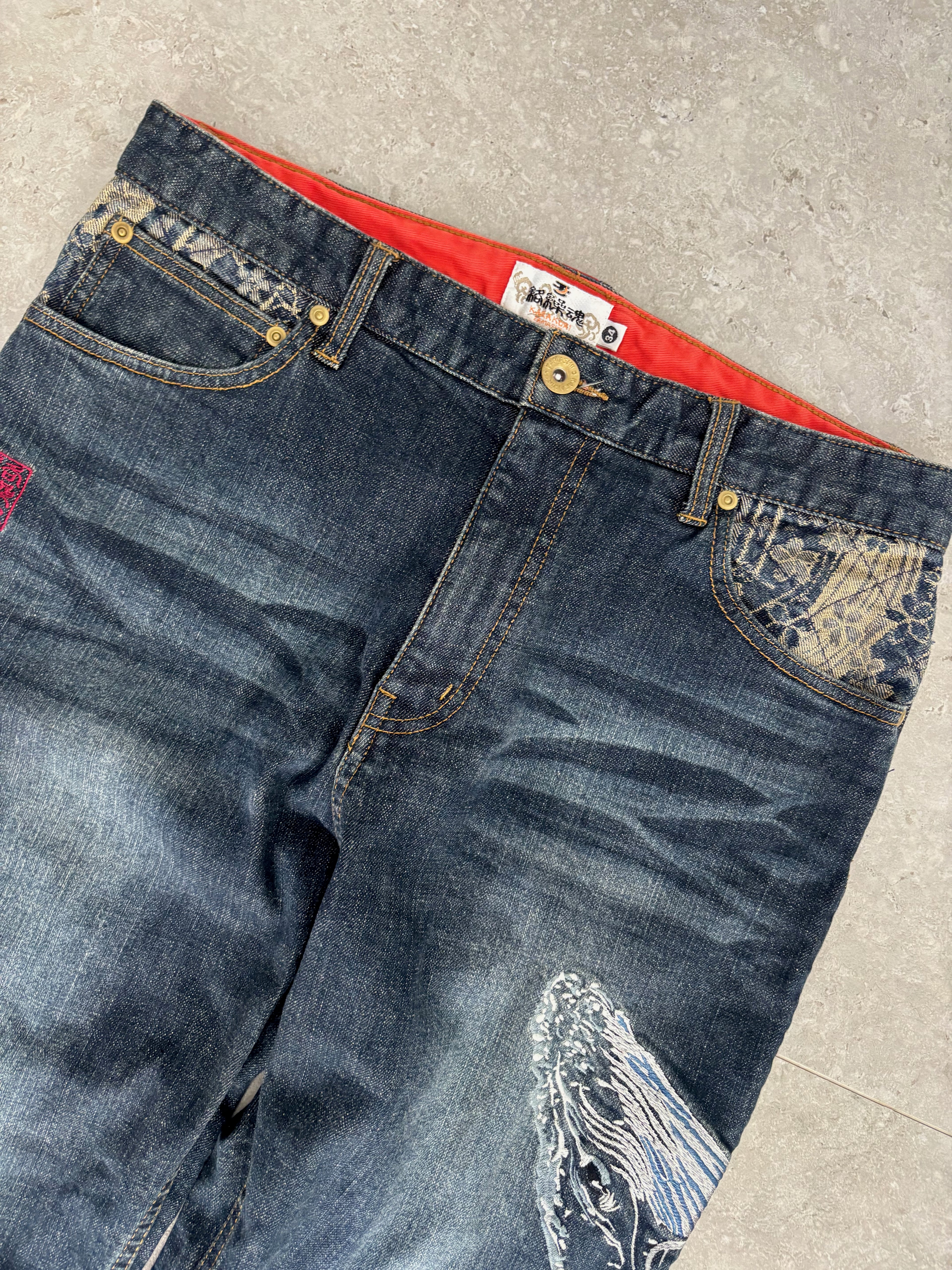 Japanese Karakuri Whale Jeans Size 34